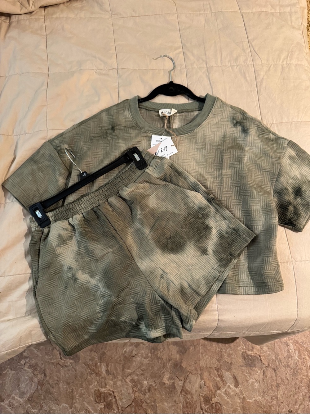 Very J Olive Green Textured Knit Top